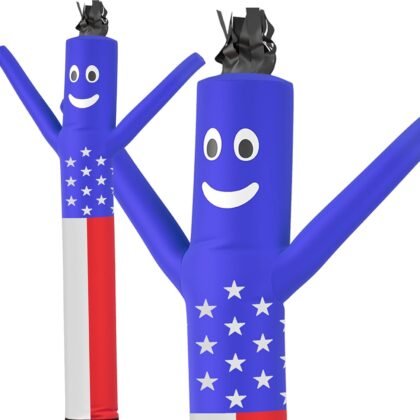 LookOurWay Air Dancers Wacky Waving Inflatable Tube Man Attachment - 7 Feet Tall Advertising Air Dancer Waving Man Inflatable Tube Guy - Blower Not Included - American Flag