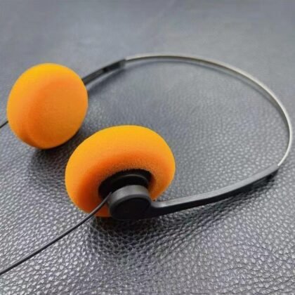 Orange Retro Over-Ear Headphone, Vintage Feelings Underwire Headphone, Retro Lightweight Earphones, Hi-Fi Stereo Earphone Headset, for Most Mobile Phones Playback Pevices Headphones