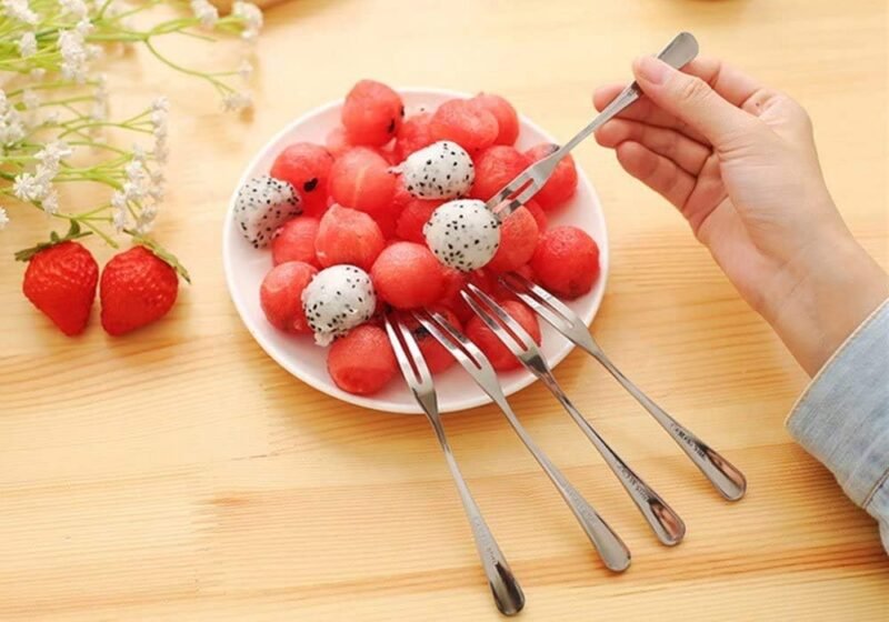Crab Stainless Steel Forks,Escargot Fork 2 Prong Tasting Appetizer Forks Portable Cocktail Salad Fruit Forks for Party Travel,Set of 10, 5 Inches (10 Pcs) - Image 5