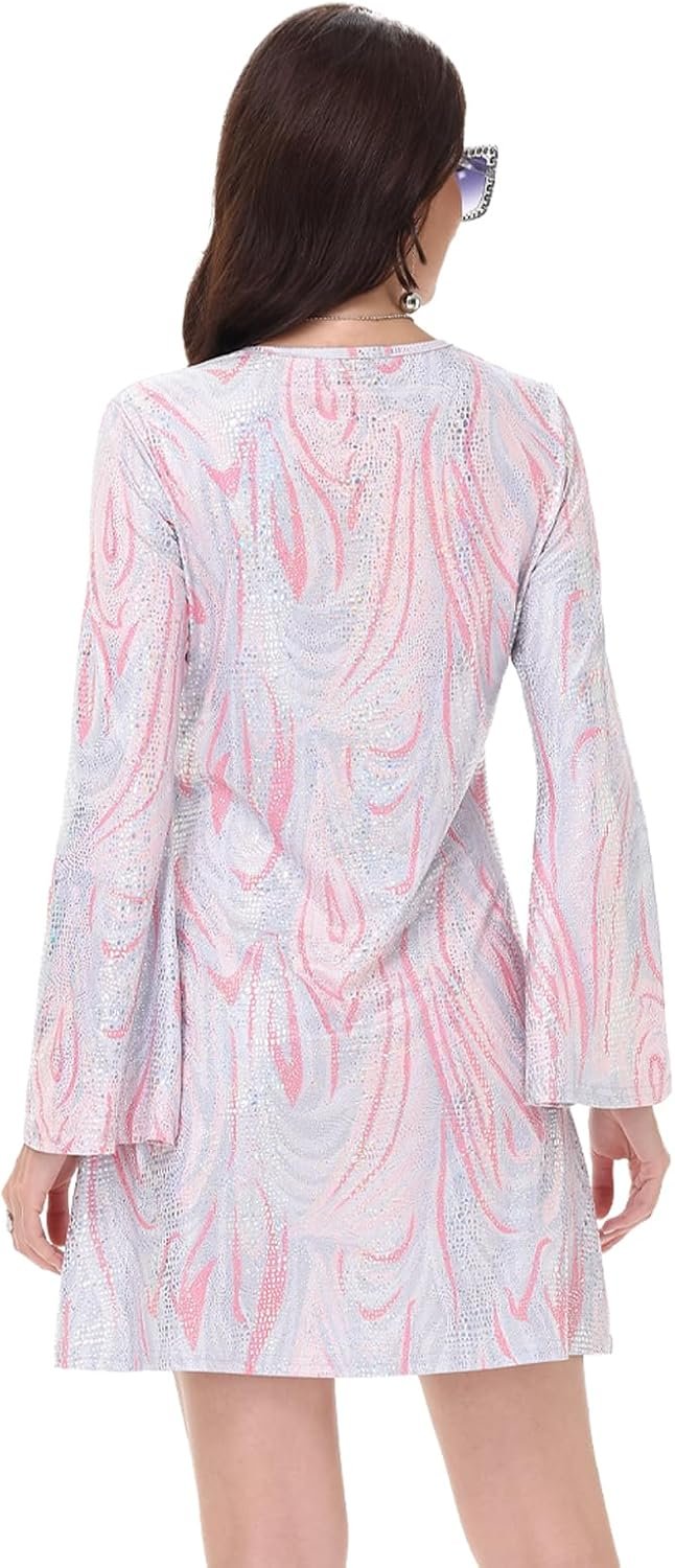 70s Disco Outfit Women - Vintage Sequin Go Go Dance Dress Costume - Shiny Disco Dress for 70's Theme Parties - Image 6