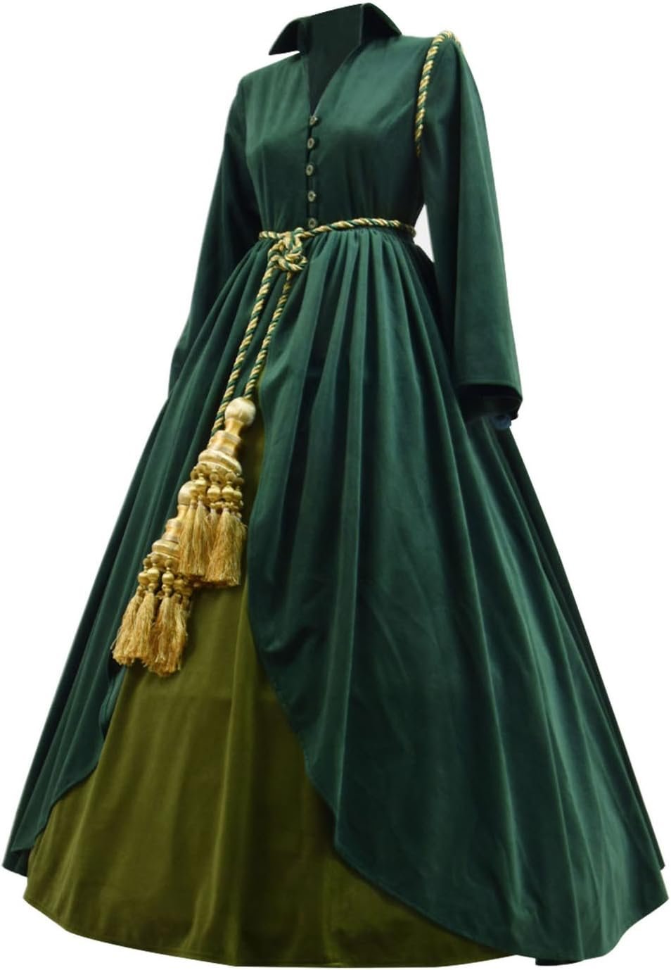 Classic Movie Gone Wind Scarlett Costume Women Green Fancy Dress Costume - Image 3