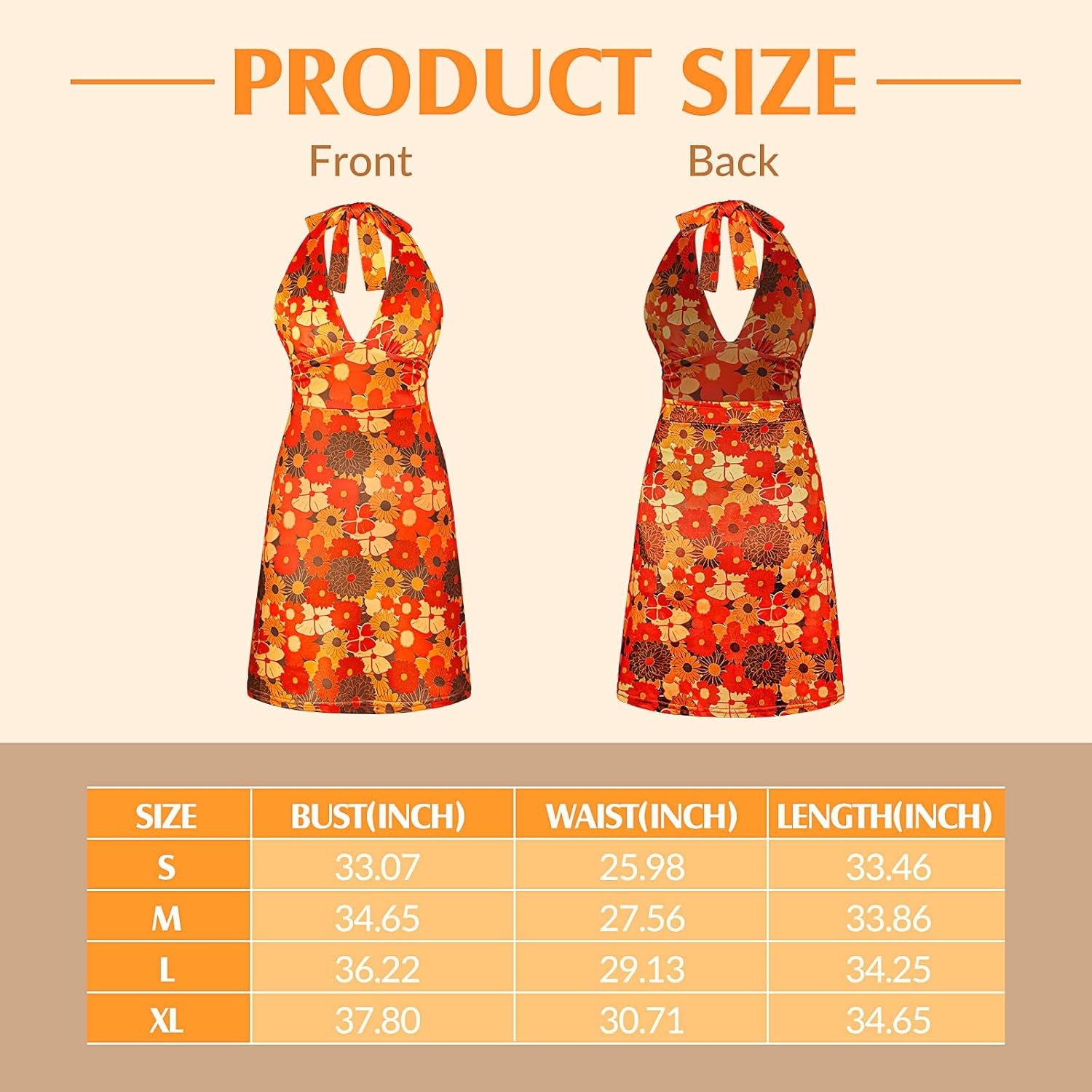 SATINIOR 4 Pcs 60s 70s Women's Hippie Costume Retro Disco Outfit Groovy Dress Headband Earring Sunglasses for Halloween Party - Image 2