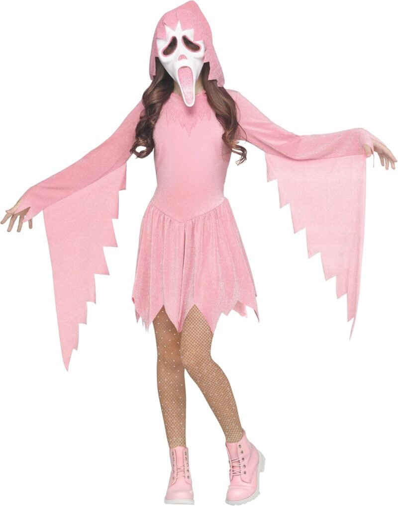 Fun World Girls Ghost Face Pink Sparkle