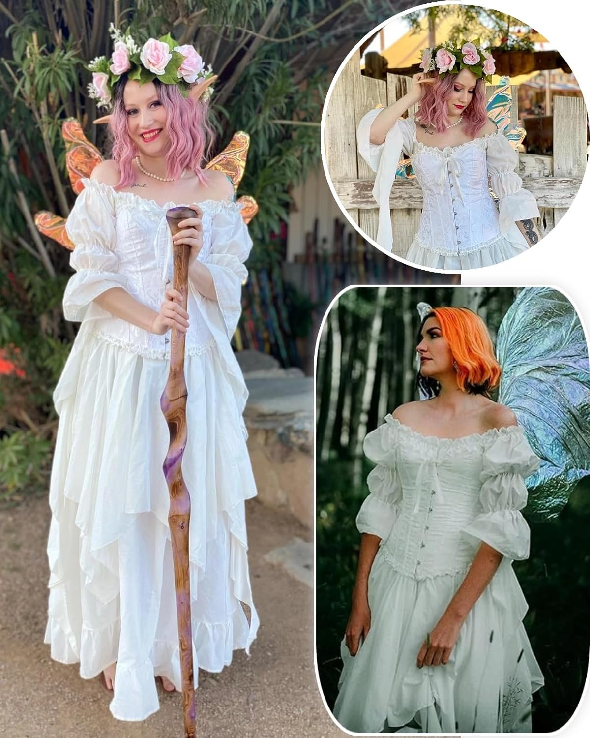 NSPSTT Victorian Dress Renaissance Costume Women Gothic Witch Dress Medieval Wedding Dress - Image 5