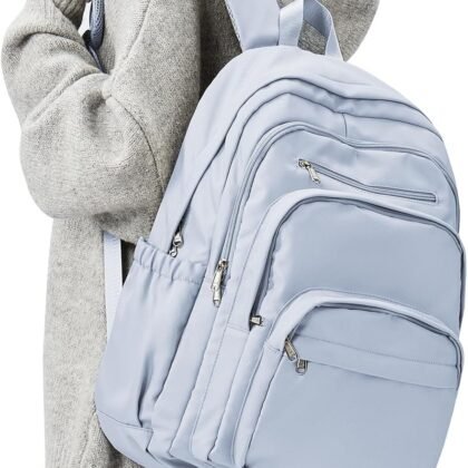 College Backpack For Women Men,Lightweight High School Bag,School Backpack With Lots Of Pockets,Cute Bookbag For Teens Boys Girls,Casual Daypack Backpack For School(Blue)