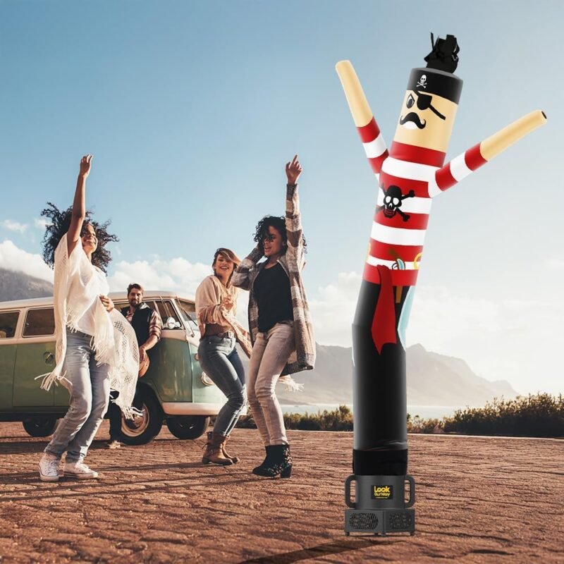 LookOurWay Air Dancers Wacky Waving Inflatable Tube Man - 7ft Tall Inflatable Dancing Man with Weather-Resitant Blower for Business Advertising - Character Themed - Pirate - Image 6
