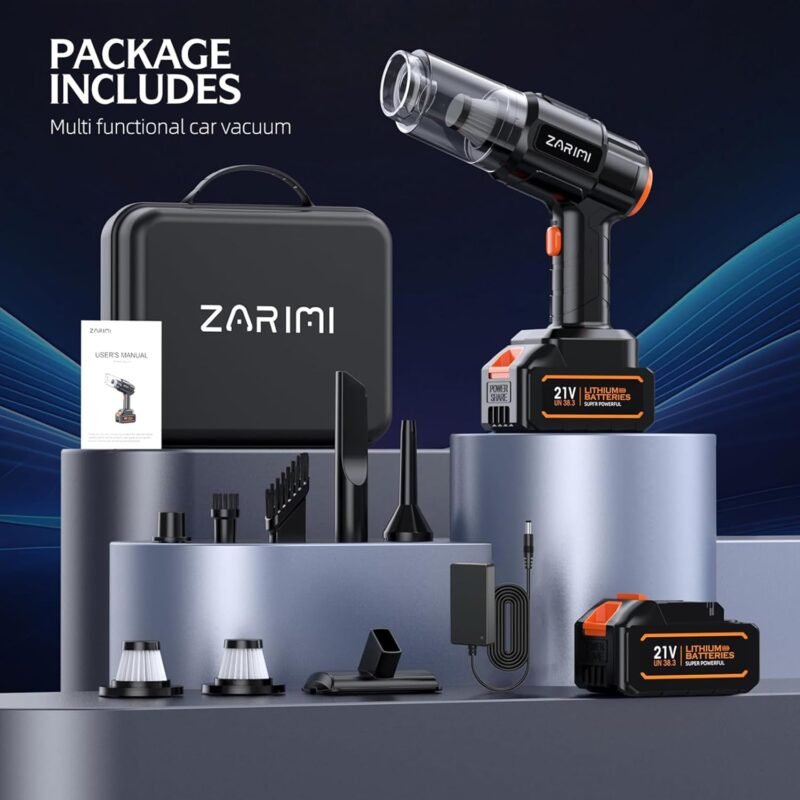 Car Vacuum Portable Cordless, 40,000Pa High Power Dust Buster, 6-in-1 Handheld Vacuum Cleaners for Home, Car, Pet Hair, Keyboard, Black - Image 7