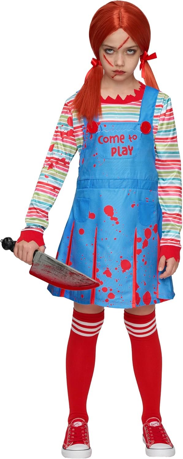 Spooktacular Creations Creepy Doll Costume for Kids Girls, Halloween Costume for Kids, Girls Killer Doll Outfit - Image 6