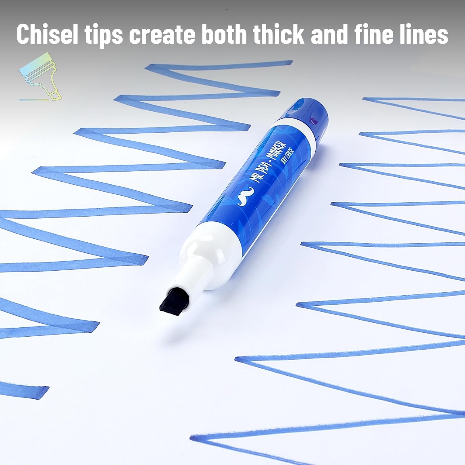 Mr. Pen Dry Erase Markers - Low Odor, Chisel Tip, 10 Pack, Vibrant Colors, Whiteboard Markers - Image 3