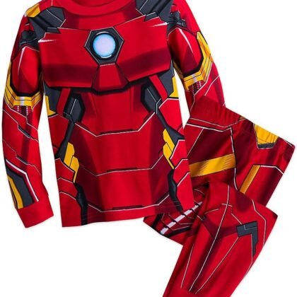 Marvel Iron Man Costume PJ Pals Pajamas Set for Boys,Red,7