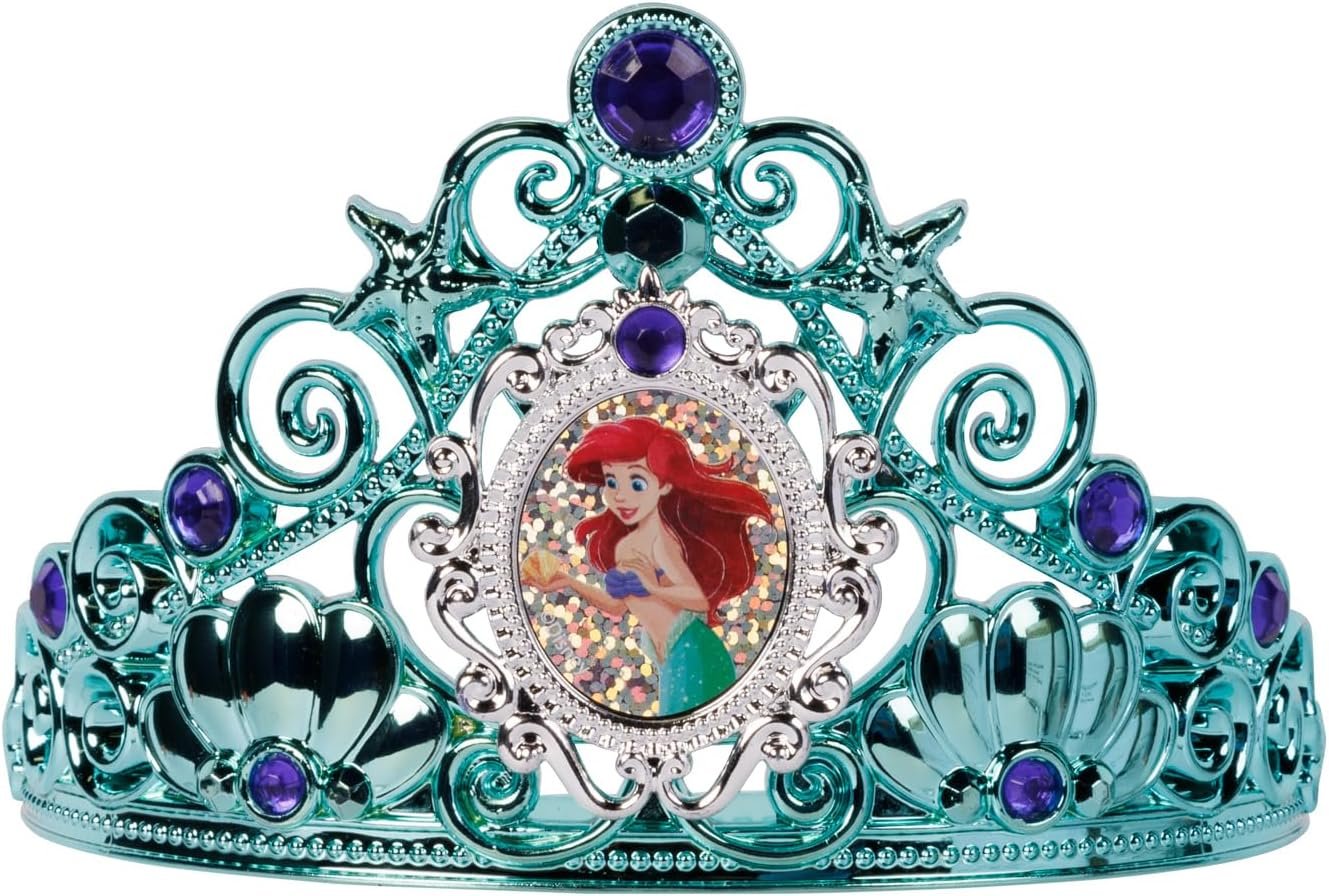 Disney Princess Dress Up Accessory Set Ariel Tiara, Shoes, Wand and Comb Set for Little Girls Role Play Time Costume Toys for 3-6 Years - Image 3