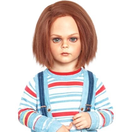 Kids Short Brown Creepy Doll-killer Costume Wig Synthetic Hair for Child Girls Boys Toddler Halloween Party