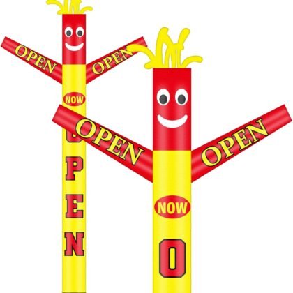 20 ft Now Open Inflatable Tube Man Advertising Giant Inflatable Guy Waving Arm Blow up Man Dancing Puppet Guy for Outdoor Events Business Store, Blower Not Included