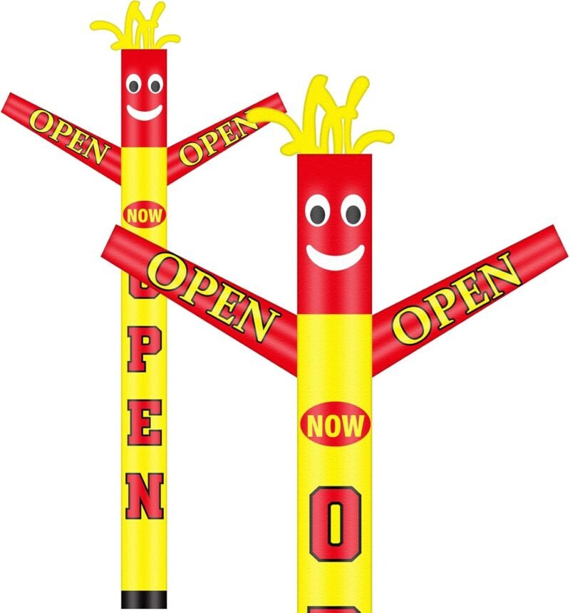 20 ft Now Open Inflatable Tube Man Advertising Giant Inflatable Guy Waving Arm Blow up Man Dancing Puppet Guy for Outdoor Events Business Store, Blower Not Included