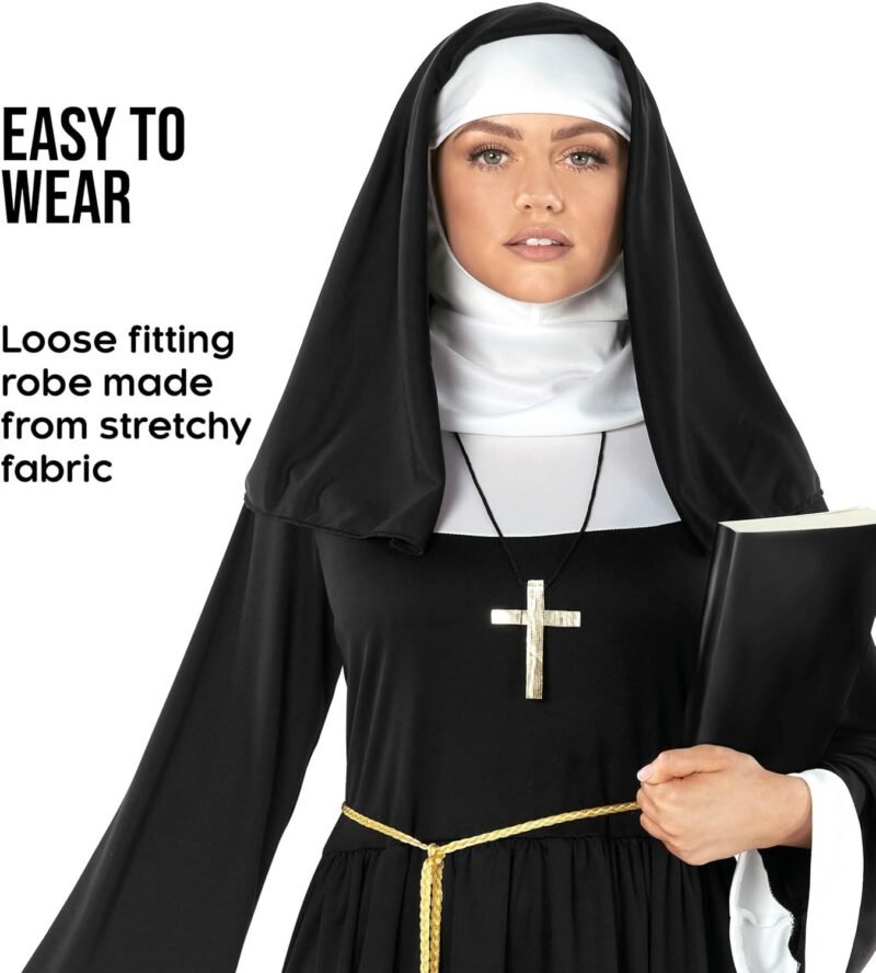 Morph Nun Outfit Women, Plus Size Nun Costume For Women, Religious Costumes For Adults, Women's Halloween Costumes - Image 3