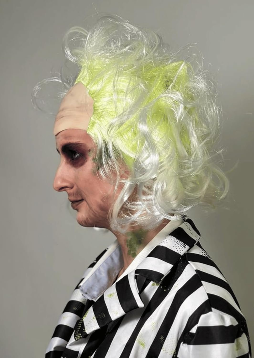 ALLAURA Premium Betelgeuse Green Wig with Bald Cap — Compatible with Beetlejuice Wig | Halloween Beetlejuice Hair Unisex - Image 4
