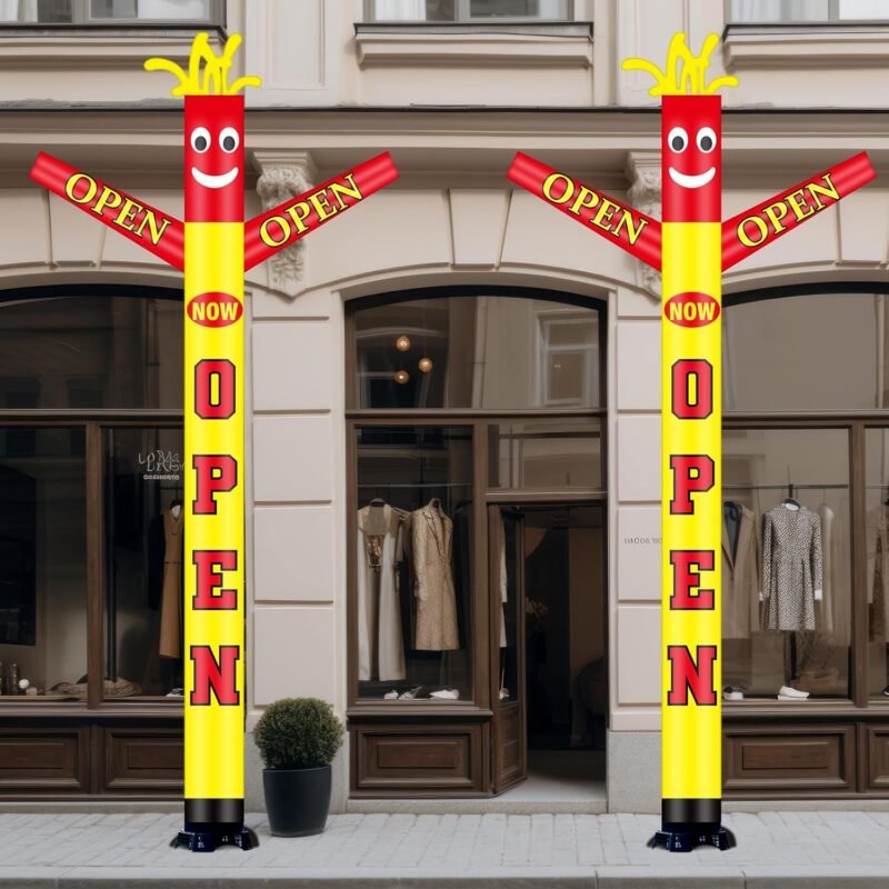 20 ft Now Open Inflatable Tube Man Advertising Giant Inflatable Guy Waving Arm Blow up Man Dancing Puppet Guy for Outdoor Events Business Store, Blower Not Included - Image 6