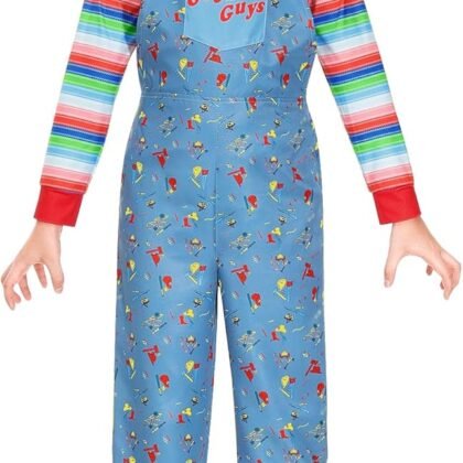 BesserBay Halloween Kid's Jumpsuit Cartoon Set with Striped Shirt Blue 2-14 Years