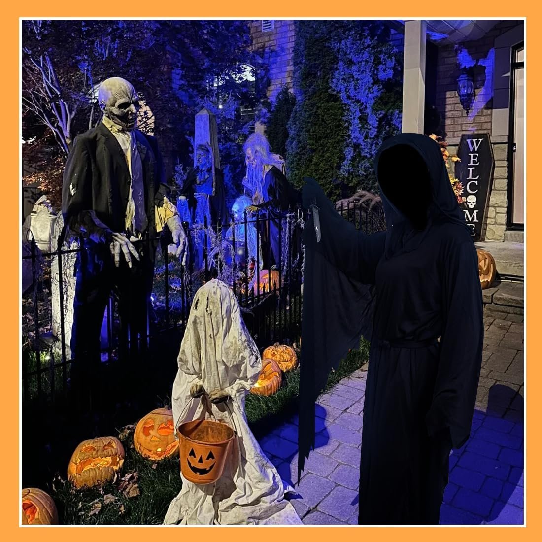 Unisex Halloween Costumes, Hooded Cloak, Cosplay Cloak Horror Robe Costume Halloween Tunic Hooded Robe - Image 4