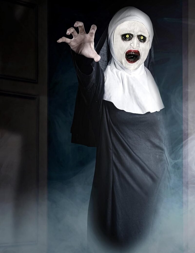 CICOCI Unisex Nun Costume For Men Women With Scary Mask Set Adult Halloween Costume Plus Size - Image 2