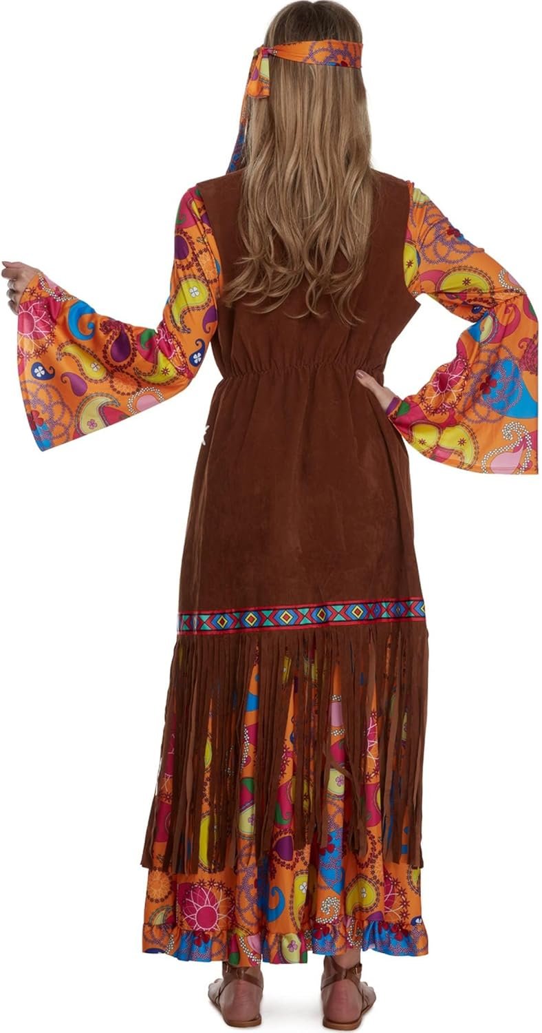 Morph Hippie Costume Women, 70s Costume For Women, 70s Long Dress, Womens 60s Halloween Costumes, Womens Halloween Costumes - Image 4