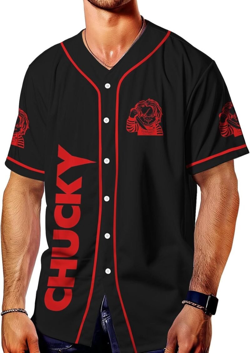 Horror Jersey, Halloween Baseball Jersey, Horror Movie Shirts Short Sleeve, Gifts for Horror Lover