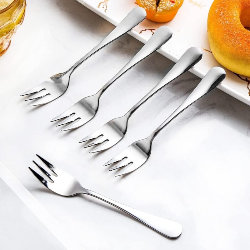 Dessert Forks Set of 12, 5.5Inches, Stainless Steel Cocktail Fork, Appetizer Small Forks, Fruit Salad Fork for Party, Hotel, Restaurant，Dishwasher Safe - Image 4