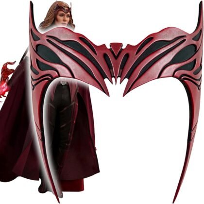 Scarlet Witch Headpiece Crown Cosplay 2021 TV Shows WandaVision Wanda Maximoff Headband Mask Halloween Costume Accessories