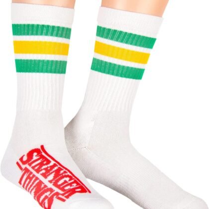 Bioworld Stranger Things Retro 80's Inspired 3 Stripe Logo Adult Crew Socks