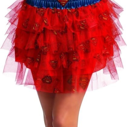 Secret Wishes DC Comics Justice League Superhero Style Adult Skirt with Sequins Supergirl, Blue, One Size