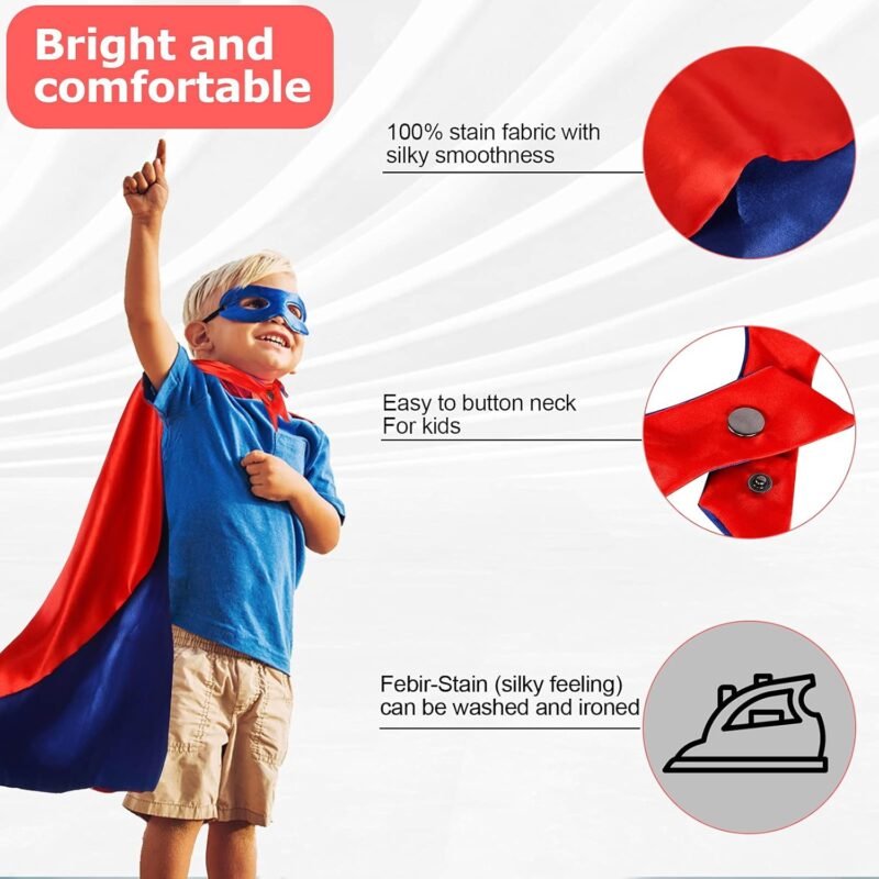 Superhero Capes for Kids,Hero Capes and Masks Fit for 4-12years old boy and girls Dress up and Holiday Costumes. - Image 4
