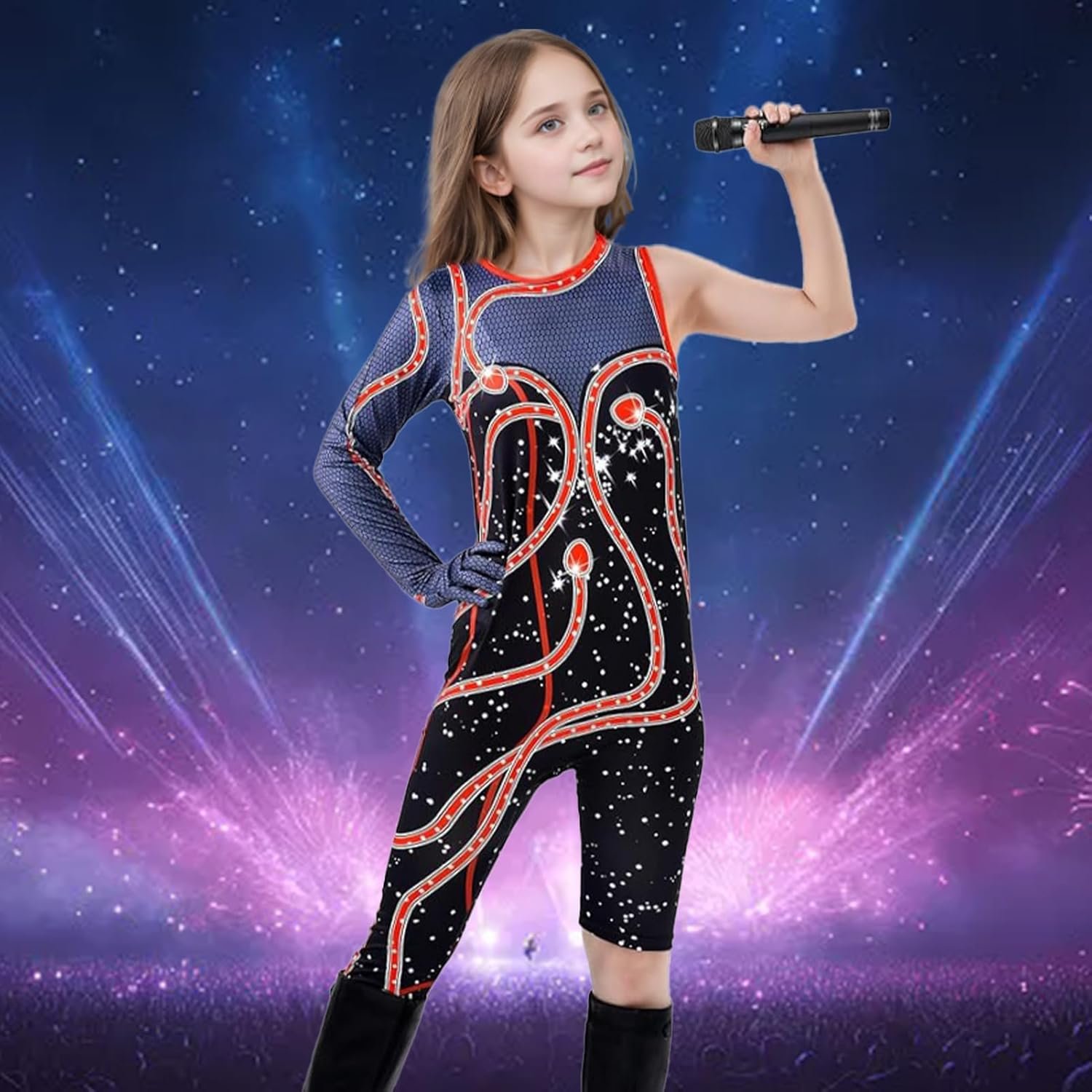 DreamJ Girls Snake Costume Outfit Singer Concert Bodysuit Cosplay Jumpsuit Halloween Costume - Image 6