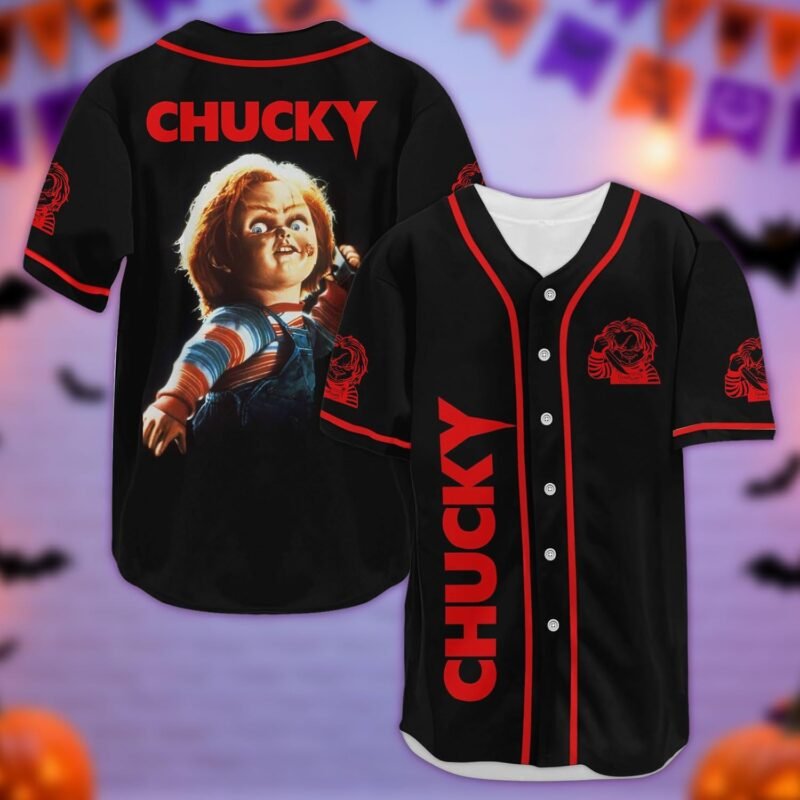 Horror Jersey, Halloween Baseball Jersey, Horror Movie Shirts Short Sleeve, Gifts for Horror Lover - Image 2