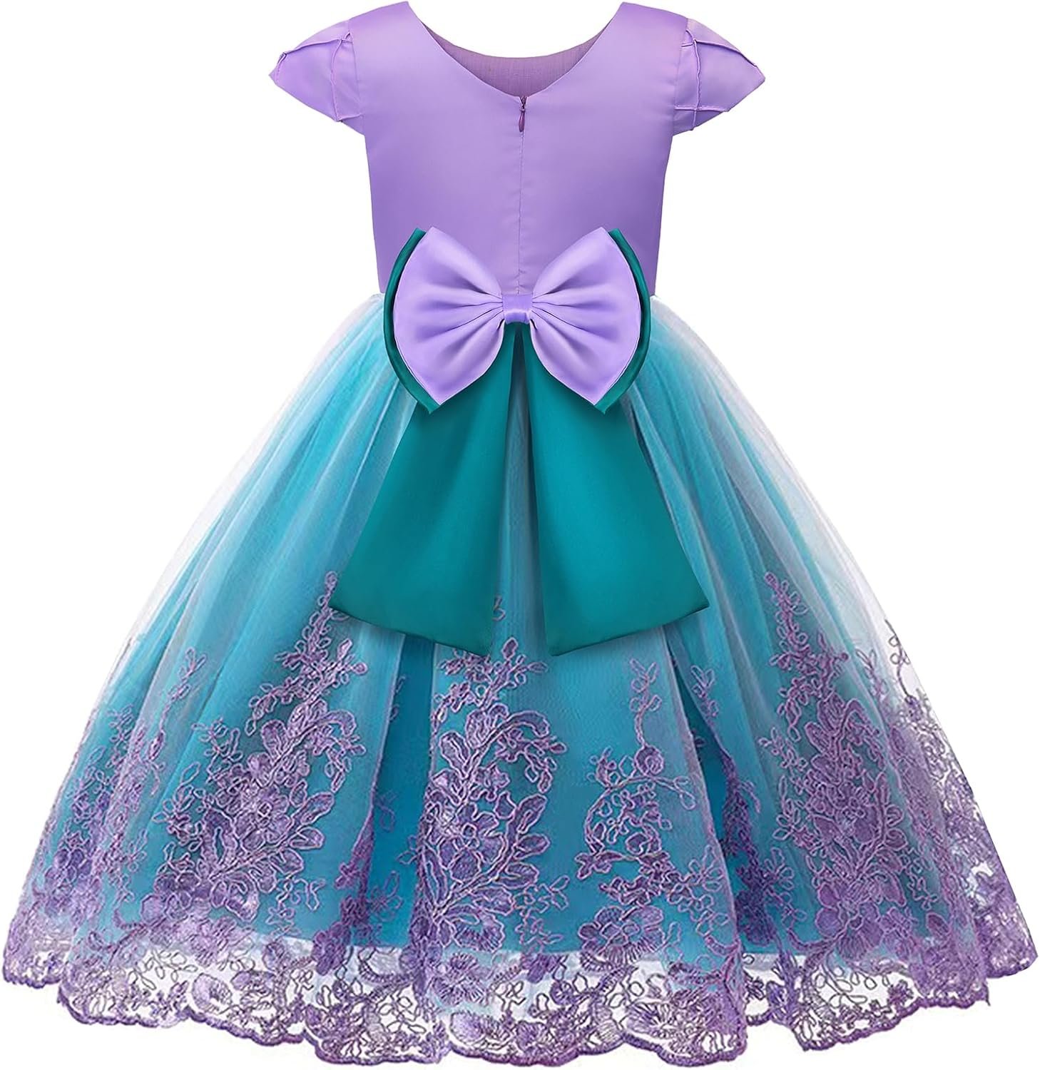 Little Mermaid Costume for Girls Ariel Dress Up Outfit Kids Mermaid Birthday Party Gown Halloween Costume 3-9Y - Image 2