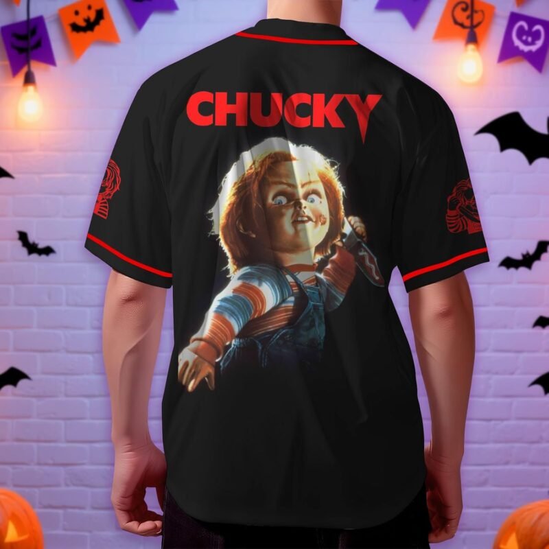 Horror Jersey, Halloween Baseball Jersey, Horror Movie Shirts Short Sleeve, Gifts for Horror Lover - Image 5