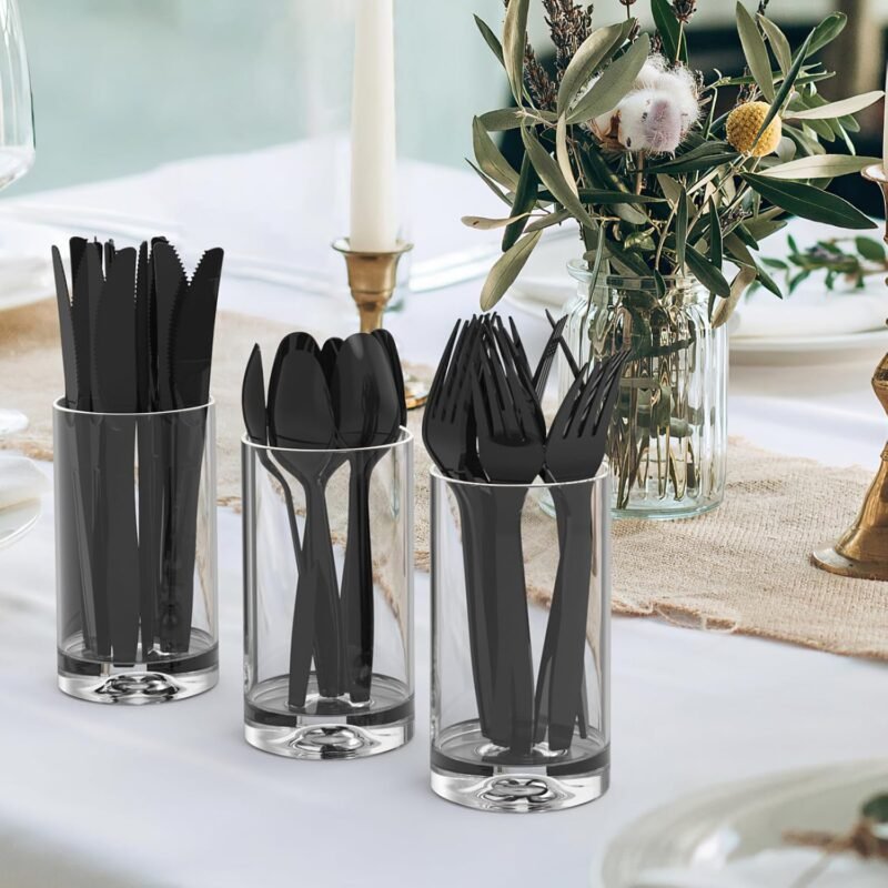360 Count Extra Heavy Duty Black Plastic Forks Disposable, BPA-Free, Heat Resistant, Solid and Durable Disposable Forks Bulk, Premium Plastic Forks heavy duty for Party Supply - Image 7