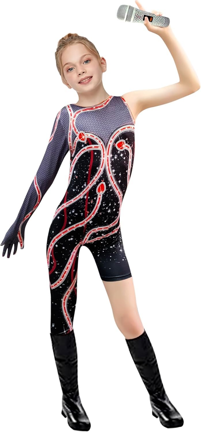 Girls Snake Costume Outfit Little Kids Singer Concert Bodysuit Cosplay Jumpsuit