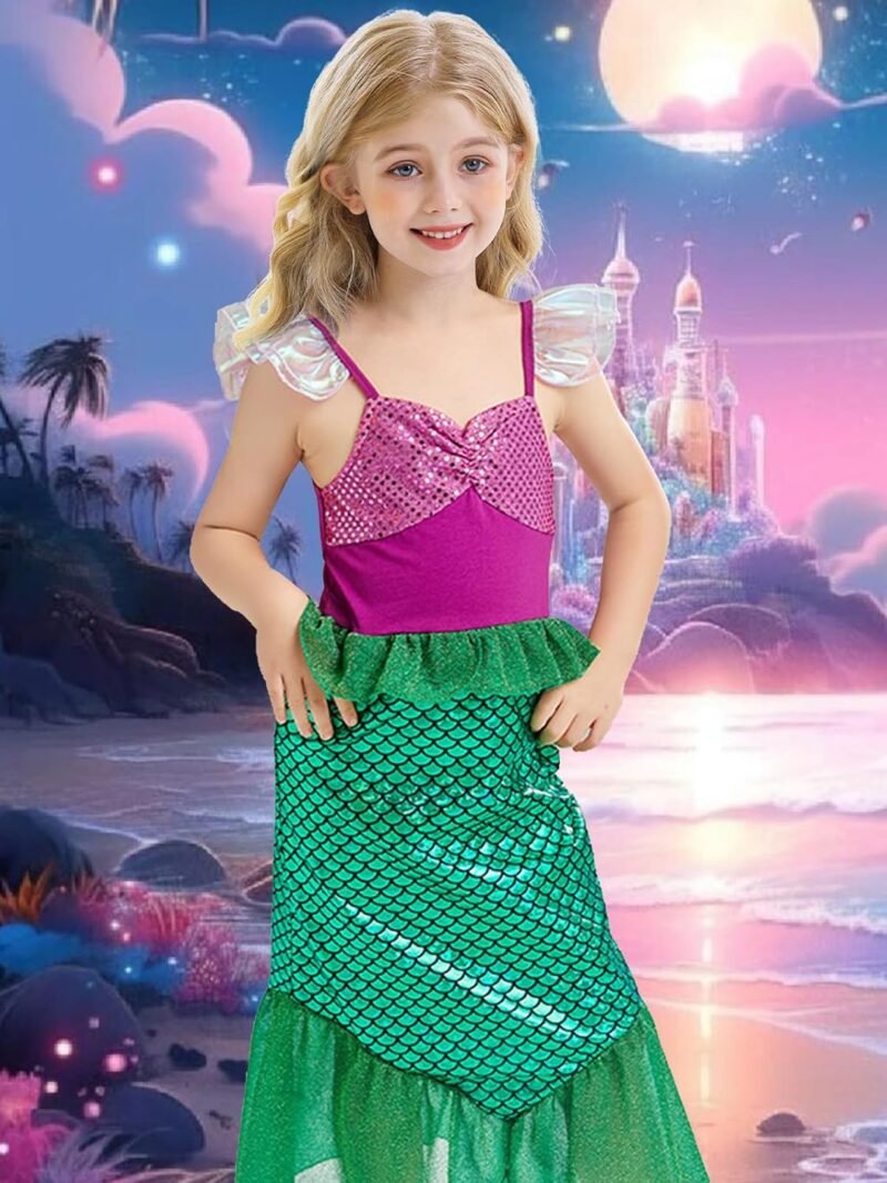 Eledobby Princess Costume for Girls Princess Dress Up Princess Dress Toddler Princess Outfit Christmas Birthday Gift - Image 2
