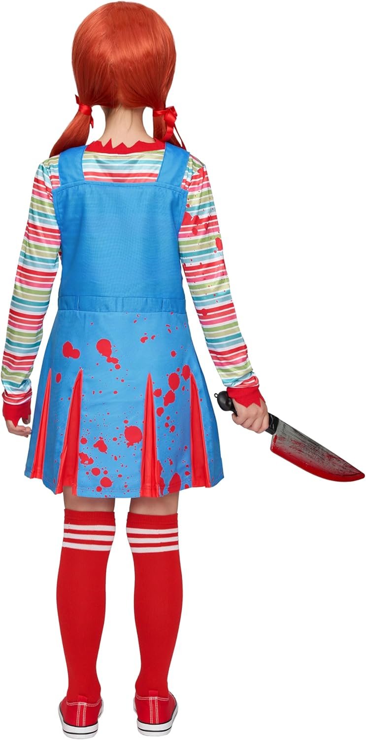 Spooktacular Creations Creepy Doll Costume for Kids Girls, Halloween Costume for Kids, Girls Killer Doll Outfit - Image 3