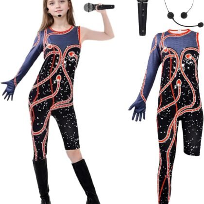 DreamJ Girls Snake Costume Outfit Singer Concert Bodysuit Cosplay Jumpsuit Halloween Costume