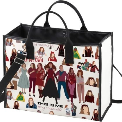 WZMPA Wanda Witch Tote Bag Movie Fans Gifts Scarlet Witch Reusable Grocery Bag