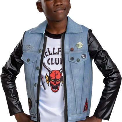 Disguise Eddie Costume for Kids, Official Stranger Things Costume Jacket Top