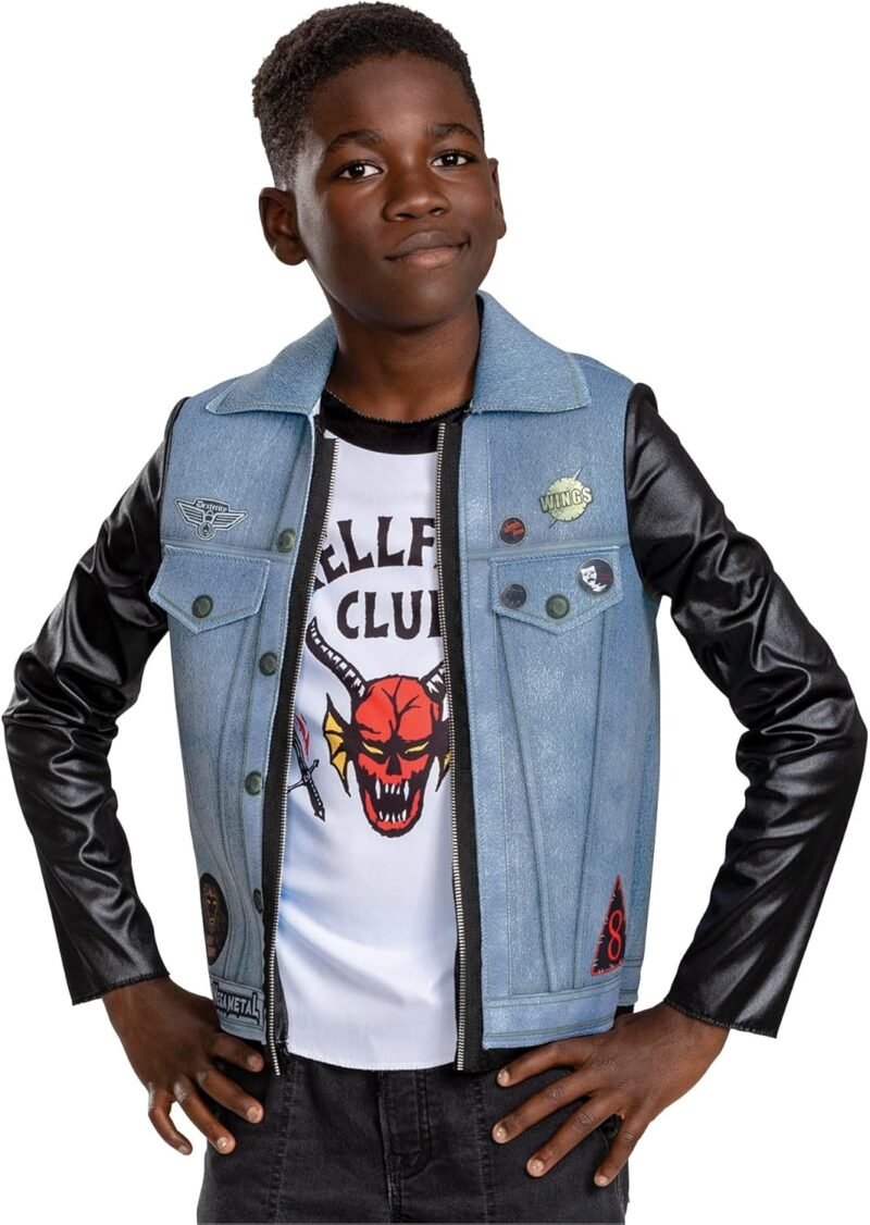 Disguise Eddie Costume for Kids, Official Stranger Things Costume Jacket Top