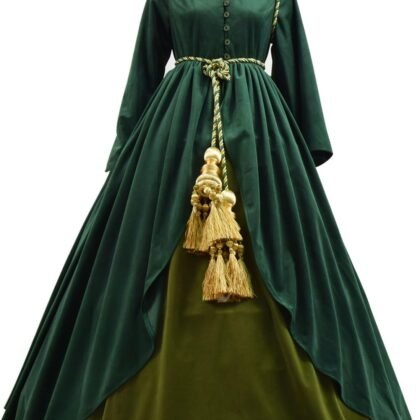 Classic Movie Gone Wind Scarlett Costume Women Green Fancy Dress Costume