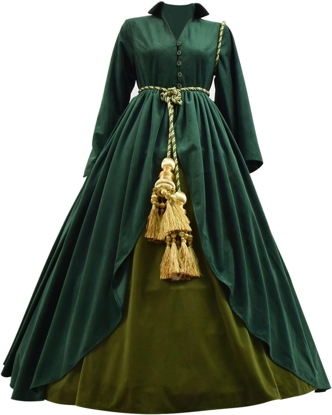 Classic Movie Gone Wind Scarlett Costume Women Green Fancy Dress Costume