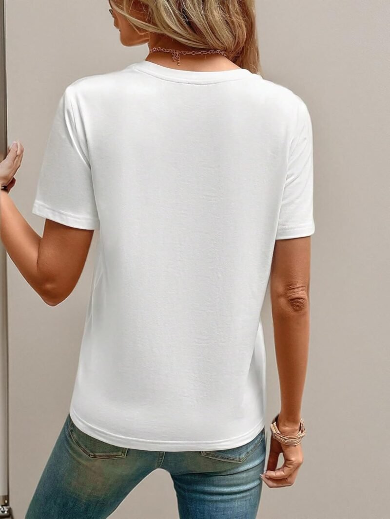 Women's Casual Short Sleeve Tops Country Concert Outfit Letter Print Graphic T-Shirts - Image 3
