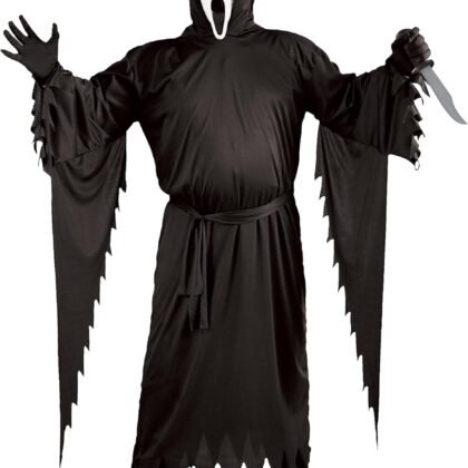 Fun World Mens Plus Scream Adult-sized-costumes, Black