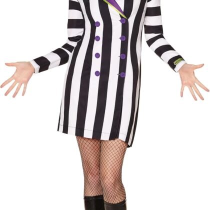 Spirit Halloween Beetlejuice Adult Blazer Dress Costume | Officially Licensed | Black and White Blazer Dress