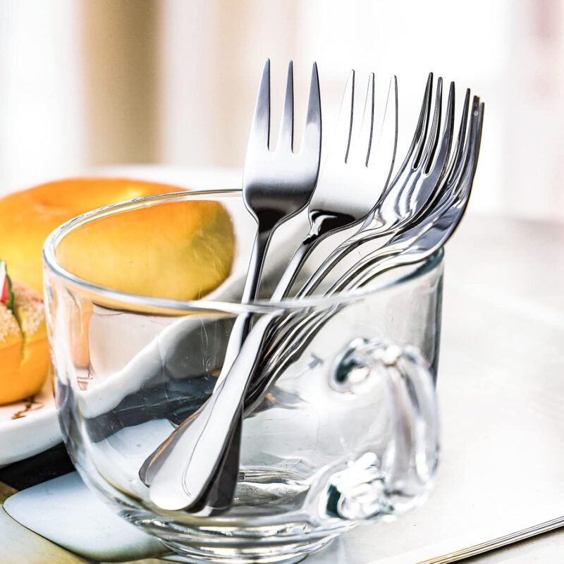Dessert Forks Set of 12, 5.5Inches, Stainless Steel Cocktail Fork, Appetizer Small Forks, Fruit Salad Fork for Party, Hotel, Restaurant，Dishwasher Safe - Image 3