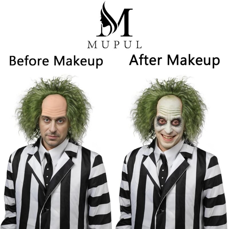 Green Wig Men,Short Curly Wig,Halloween Costumes Wigs For Men - Image 5